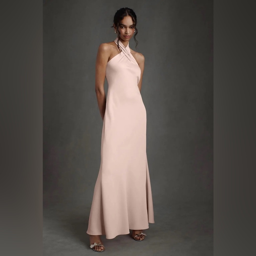 BHLDN by Anthropologie (baby Pink) Ruby Satin Dress, US 6 Small wedding grad